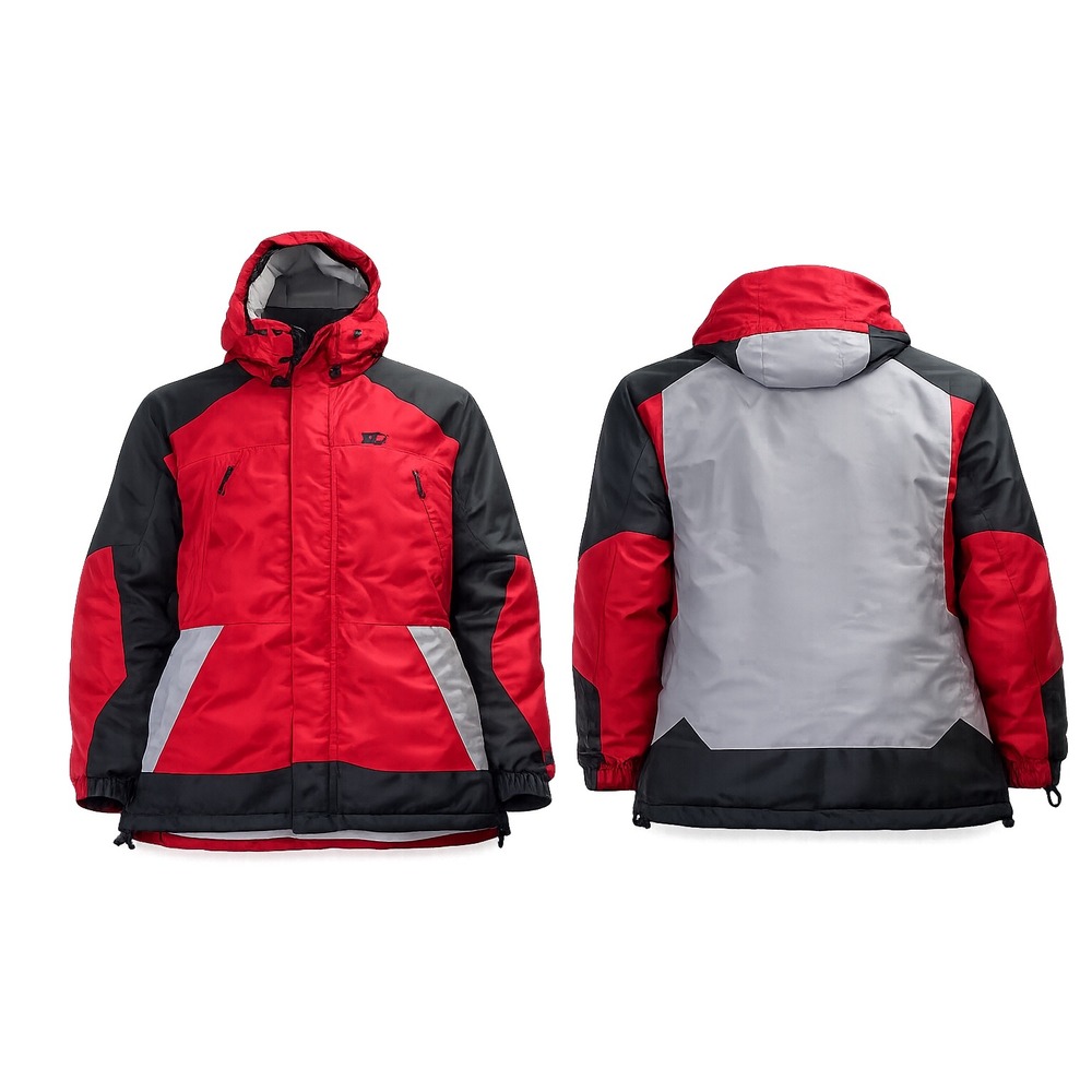 3-in-1 Snowboard Jacket Men XL Red Black Grey Hooded Parka Goosedown Puffer Coat